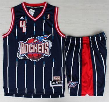 Houston Rockets 4 Charles Barkley Blue Hardwood Classics Revolution 30 NBA Jerseys Shorts Suits