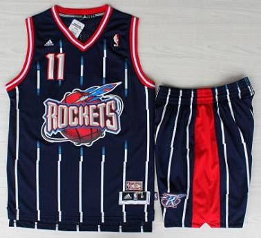 Houston Rockets 11 YAO Blue Hardwood Classics Revolution 30 NBA Jerseys Shorts Suits Cheap
