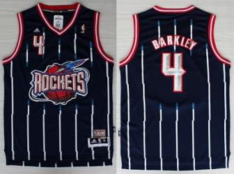 Houston Rockets 4 Charles Barkley Blue Hardwood Classics Revolution 30 NBA Jerseys