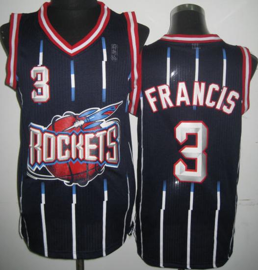 Houston Rockets 3 Steve Francis Black Hardwood Classics Revolution 30 NBA Jerseys