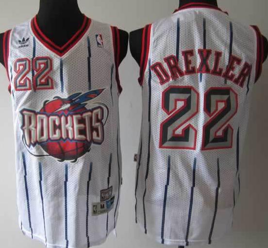 Houston Rockets 22 Clyde Drexler White ABA Hardwood Classic Swingman Jersey
