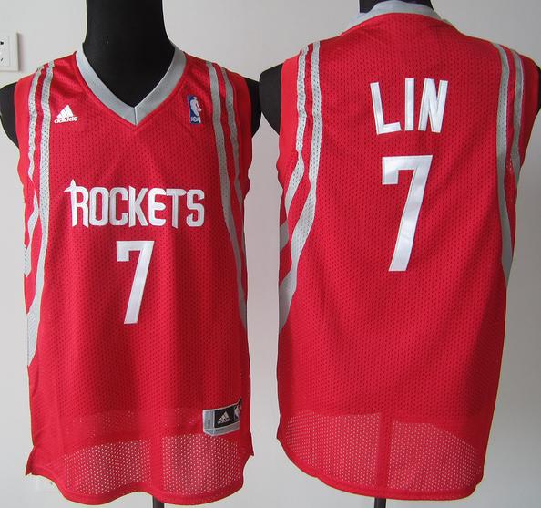 Houston Rockets 7# Jeremy Lin Red NBA Jersey Cheap