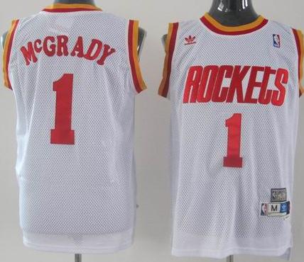 Houston Rockets 1 Tracy McGrady White Swingman Jersey