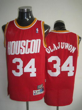 Houston Rockets 34 OLAJUWON red jerseys Cheap