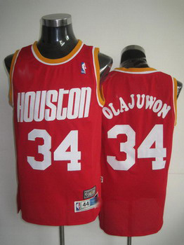 Houston Rockets 34 OLAJUWON red jerseys Houston Rockets 34 OLAJUWON red jerseys