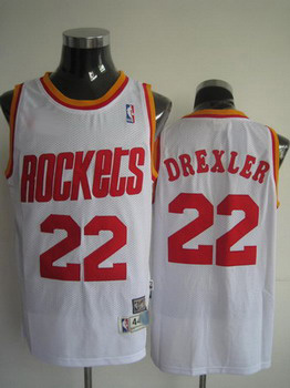 Houston Rockets 22 DREXLER white jersesy Cheap