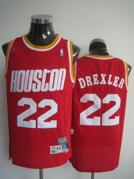 Houston Rockets 22 DREXLER red jersesy Cheap
