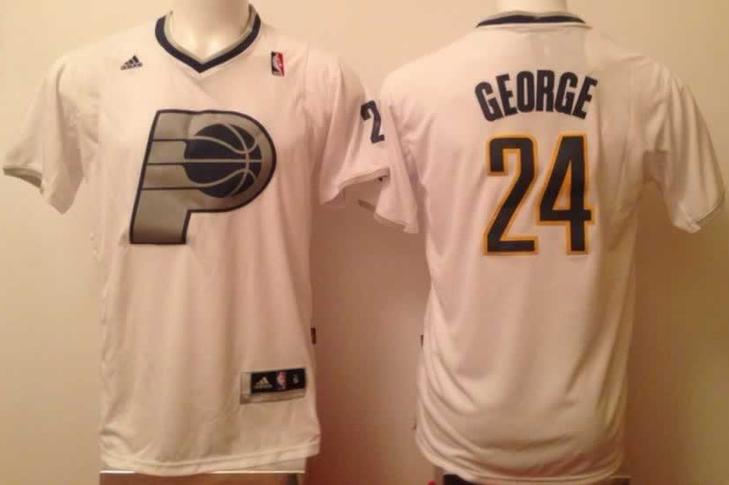 Indiana Pacers 24 Paul George White Revolution 30 Swingman NBA Jersey Christmas Style