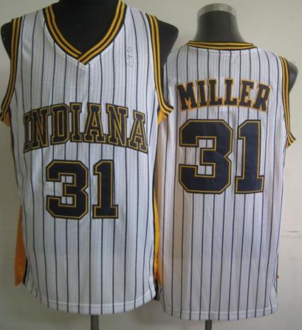 Indiana Pacers 31 Reggie Miller White Hardwood Classics Revolution 30 NBA Jerseys