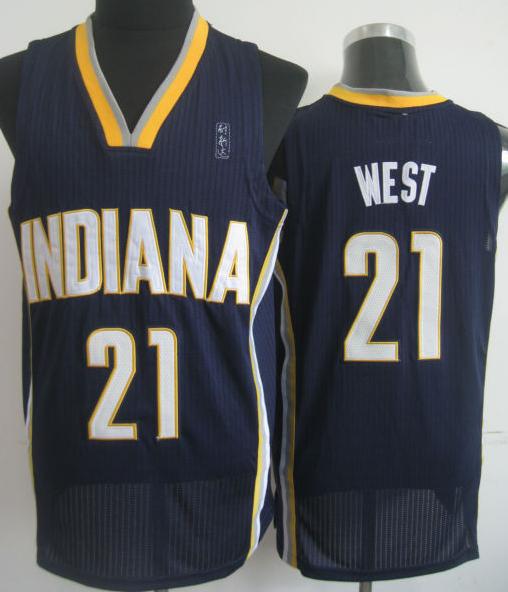 Indiana Pacers 21 David West Navy Blue Revolution 30 NBA Jerseys