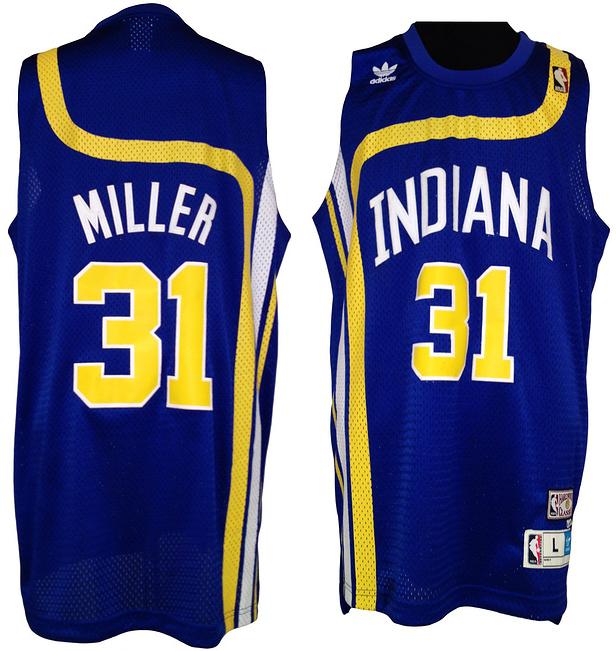 Indiana Pacers 31 Reggie Miller Blue Soul Swingman Throwback NBA Basketball Jersey