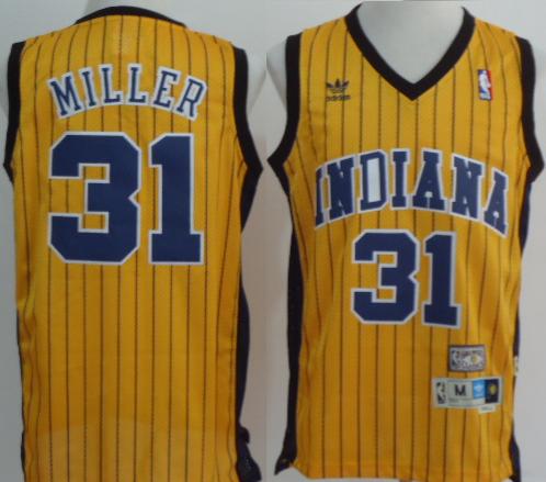 Indiana Pacers #31 Reggie Miller Yellow Soul Swingman Throwback M&N NBA Jerseys Cheap