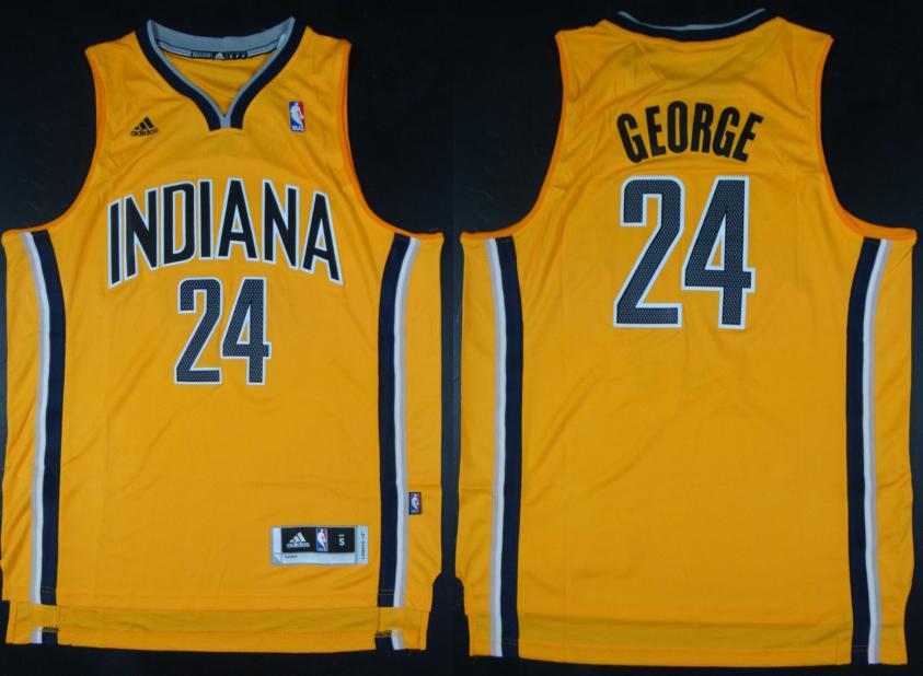 Indiana Pacers 24 Paul George Yellow Revolution 30 Swingman NBA Jerseys