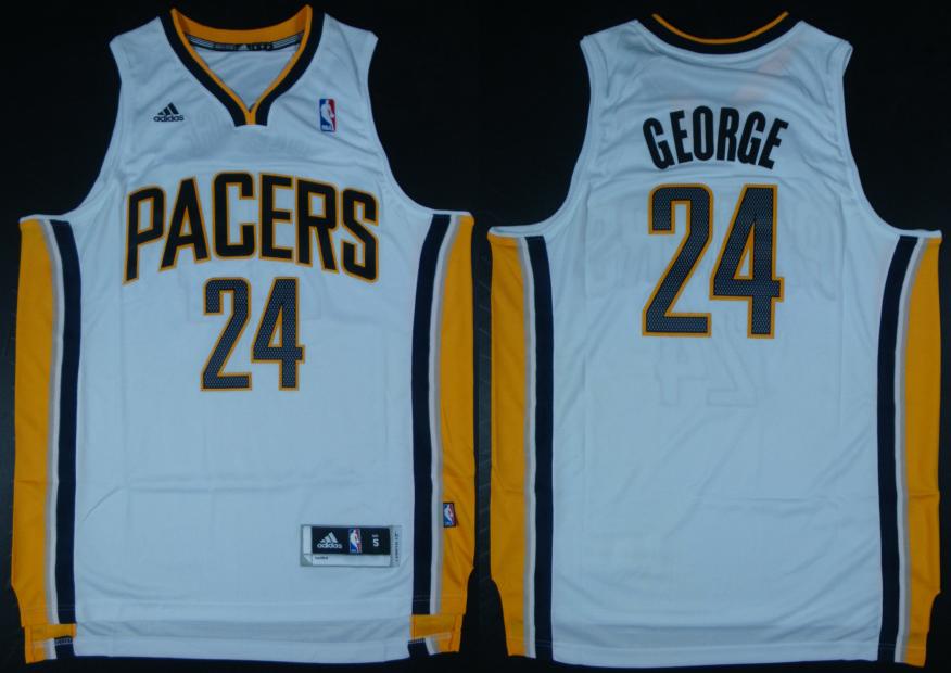 Indiana Pacers 24 Paul George White Revolution 30 Swingman NBA Jerseys Cheap