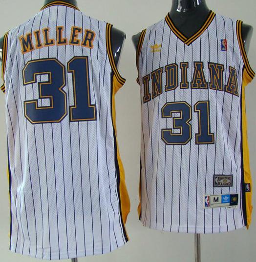 Indlana Pacers 31 Miller White NBA Jersey