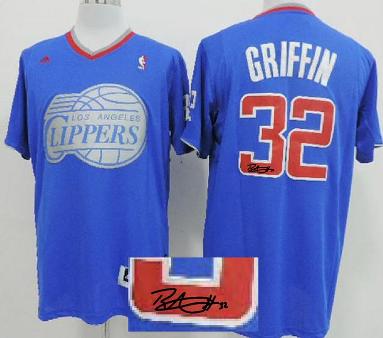 Los Angeles Clippers 32 Blake Griffin Blue Revolution 30 Swingman NBA Jersey 2013 Christmas Style Signed