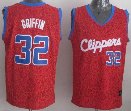 Los Angeles Clippers 32 Blake Griffin Red Leopard Grain NBA Jersey Cheap