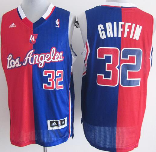 Los Angeles Clippers #32 Blake Griffin Blue Red Split Swingman NBA Jerseys Cheap