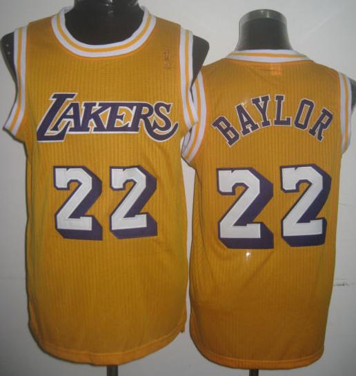 Los Angeles Lakers 22 Elgin Baylor Yellow Hardwood Classics Revolution 30 NBA Jerseys Cheap