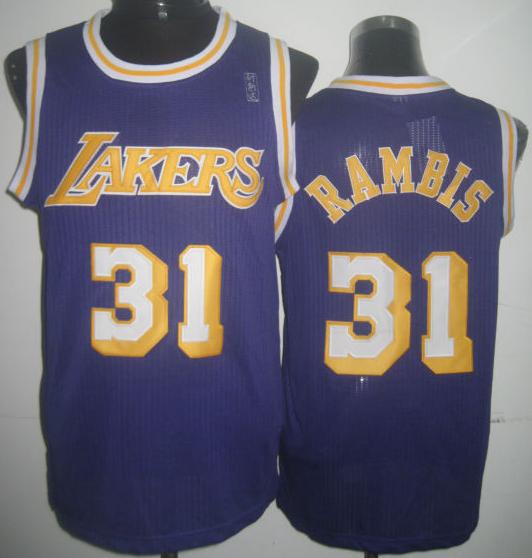 Los Angeles Lakers 31 Kurt Rambis Purple Hardwood Classics Revolution 30 NBA Jerseys