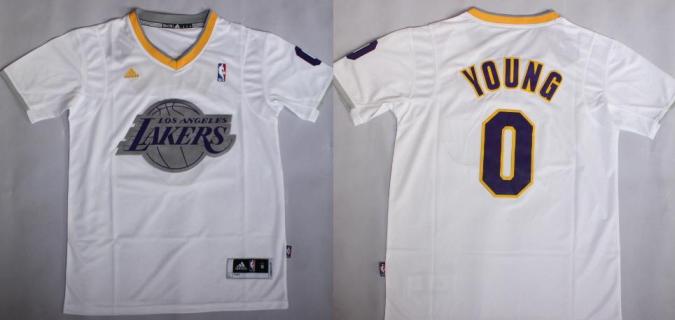 Los Angeles Lakers 0 Nick Young White Revolution 30 Swingman NBA Jersey 2013 Christmas Style Cheap