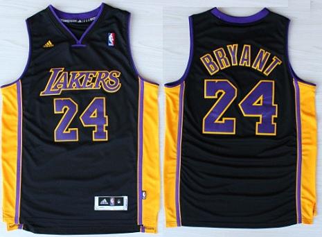 Los Angeles Lakers 24 Kobe Bryant Black Revolution 30 Swingman NBA Jerseys Purple Number 2013 New Style Cheap