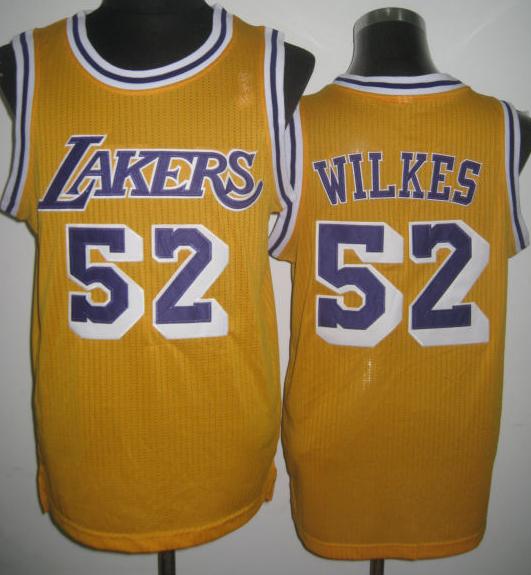 Los Angeles Lakers 52 Jamaal Wilkes Yellow Hardwood Classics Revolution 30 NBA Jerseys Cheap