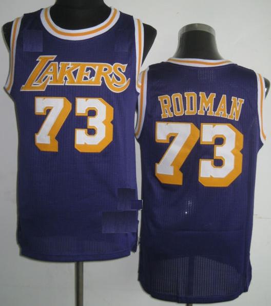 Los Angeles Lakers 73 Dennis Rodman Purple Hardwood Classics Revolution 30 NBA Jerseys Cheap