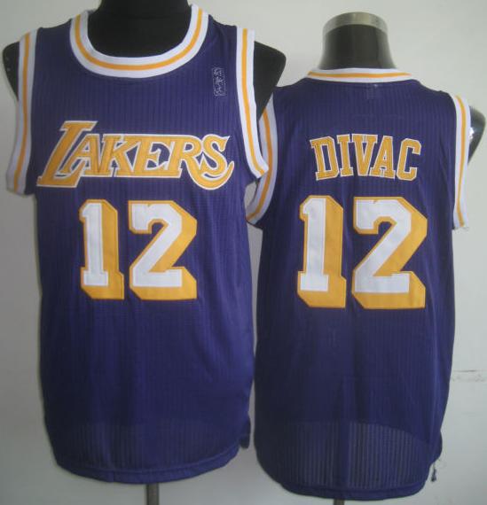 Los Angeles Lakers 12 Vlade Divac Purple Hardwood Classics Revolution 30 NBA Jerseys Cheap