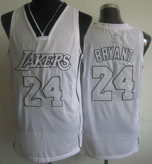 Los Angeles Lakers 24 Kobe Bryant Silver Number Revolution 30 NBA Jerseys
