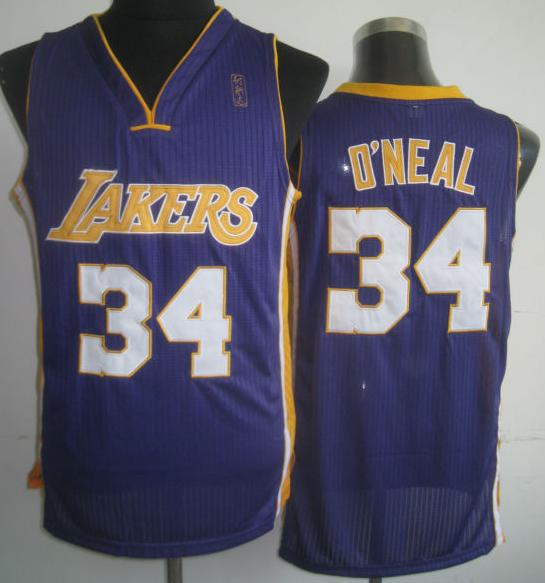Los Angeles Lakers 34 Shaquille O'Neal Purple Revolution 30 NBA Jerseys Cheap