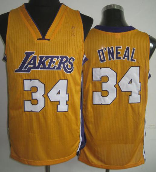 Los Angeles Lakers 34 Shaquille O'Neal Yellow Revolution 30 Jerseys