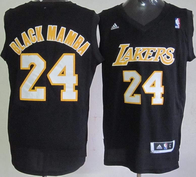 Los Angeles Lakers 24 Kobe Bryant Black Mamba Fashion Swingman Black NBA Jerseys Cheap