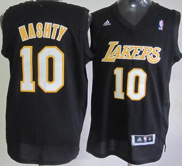Los Angeles Lakers 10 Steve Nash Nashty Fashion Swingman Black NBA Jerseys Cheap