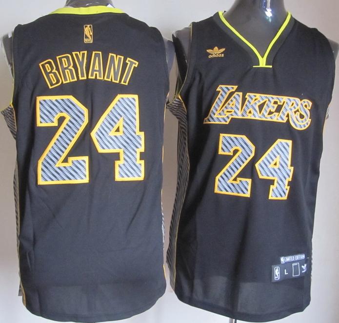 Los Angeles Lakers 24 Kobe Bryant Black Electricity Fashion Revolution 30 Swingman NBA Jerseys Cheap
