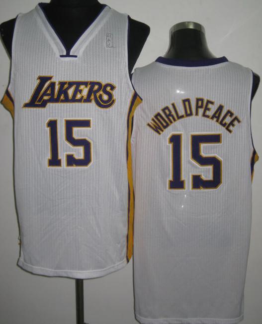 Los Angeles Lakers #15 Metta World Peace White Revolution 30 NBA Jerseys Los Angeles Lakers #15 Metta World Peace White Revolution 30 NBA Jerseys