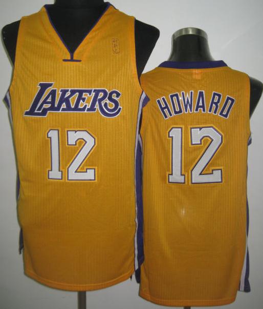 Los Angeles Lakers 12# Dwight Howard Yellow Revolution 30 NBA Jerseys Cheap