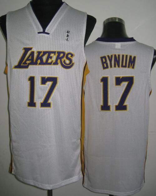 Los Angeles Lakers 17 Andrew Bynum WhiteRevolution 30 NBA Jerseys Cheap