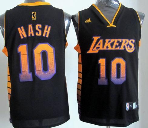 Los Angeles Lakers 10 Steve Nash Black Vibe Fashion Revolution 30 Swingman Jersey Cheap