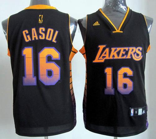 Los Angeles Lakers 16 Pau Gasol Black Vibe Fashion Revolution 30 Swingman Jersey Cheap