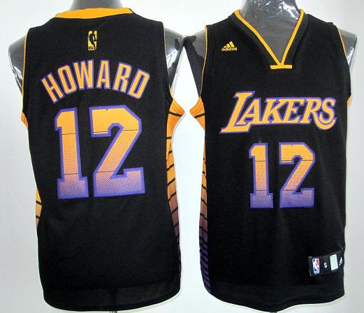 Los Angeles Lakers 12# Dwight Howard Black Vibe Fashion Revolution 30 Swingman Jersey Cheap