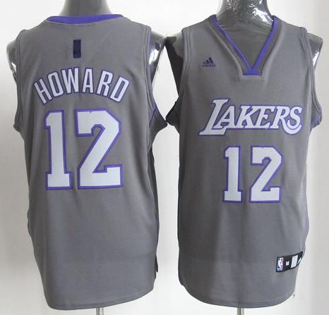 Los Angeles Lakers 12# Dwight Howard Grey Revolution 30 Swingman NBA Jerseys Cheap