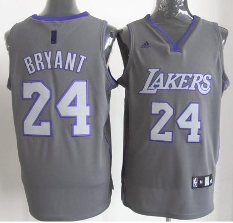 Los Angeles Lakers 24 Kobe Bryant Grey Revolution 30 Swingman NBA Jerseys Cheap