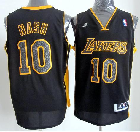 Los Angeles Lakers 10 Steve Nash Black Revolution 30 Swingman Jerseys Black Number Cheap