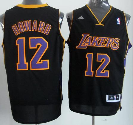 Los Angeles Lakers 12# Dwight Howard Revolution 30 Swingman NBA Jerseys Purple Number Cheap