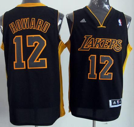 Los Angeles Lakers 12# Dwight Howard Revolution 30 Swingman NBA Jerseys Black Number Cheap