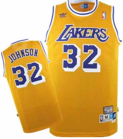 Los Angeles Lakers 32 Johnson Yellow Throwback NBA Jerseys Cheap