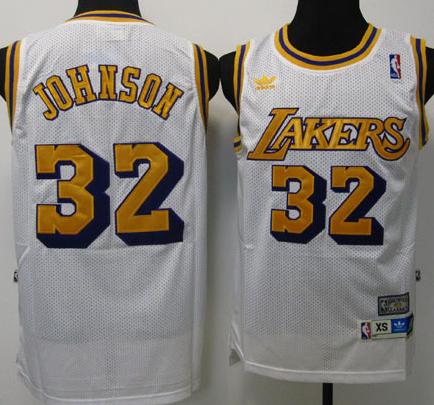 Los Angeles Lakers 32 Johnson White Throwback NBA Jerseys Cheap