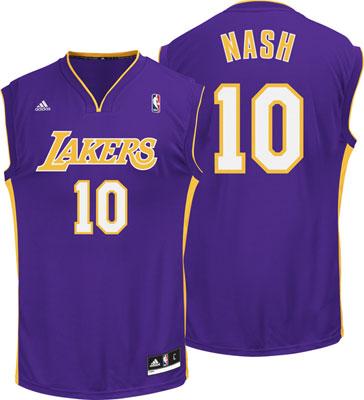 Los Angeles Lakers 10 Steve Nash Purple NBA Jerseys Cheap