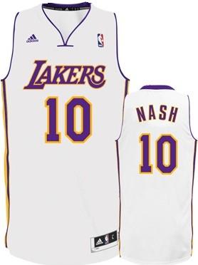 Los Angeles Lakers 10 Steve Nash White NBA Jerseys Cheap